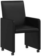 vidaXL Esszimmerstuhl Esszimmerst&uuml;hle mit Rollen 2 pcs Schwarz 57 x 66 x 94 cm...