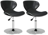 vidaXL Esszimmerstuhl Esszimmerst&uuml;hle 2 Stk. Schwarz Kunstleder (2 St)