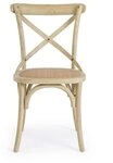 Natur24 Esszimmerstuhl Stuhl Cross 50,5 x 52 x 87 cm Ulmenholz Rattan Natur