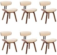 vidaXL Esszimmerstuhl Esszimmerst&uuml;hle 6 Stk. Creme Bugholz und Kunstleder (6 St)
