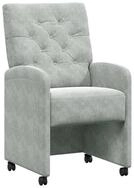 vidaXL Esszimmerstuhl Esszimmerst&uuml;hle mit Rollen 2 pcs Hellgrau 58 x 67 x 97 cm Samt