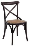 Natur24 Esszimmerstuhl Cross Stuhl 50,5 x 52 x 87 cm Ulmenholz Schwarz Natur