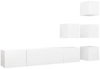 vidaXL TV-Schrank 6-tlg. TV-Schrank-Set Wei&szlig; Holzwerkstoff (6-St)