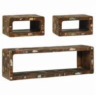 vidaXL TV-Schrank TV-Schrankset mit Regal 3 pcs Mehrfarbig Massivholz Altholz...