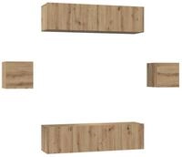 vidaXL TV-Schrank TV-Schrankset Wandmontiert 6 pcs Artisan-Eiche Holzwerkstoff...