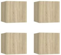 vidaXL TV-Schrank TV-Wandschr&auml;nke 4 Stk. Sonoma-Eiche 30,5x30x30 cm