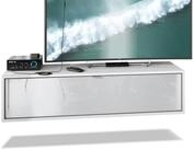 Vladon Lowboard Lana 1200 (TV-Kommode, mit Klappe dahinter 3 F&auml;cher), Wei&szlig;