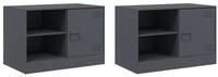 vidaXL TV-Schrank TV-Schr&auml;nke 2 Stk. Anthrazit 67x39x44 cm Stahl (2-St)