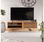 IDIMEX Lowboard SEAN, TV Kommode 115 cm aus Massivholz mit Schiebet&uuml;r Eiche...