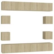 vidaXL TV-Schrank 8-tlg. TV-Schrank-Set Sonoma-Eiche Holzwerkstoff (1-St)