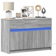 vidaXL Schrankmodule TV-Schrank mit LED-Beleuchtung Grau Sonoma 91x34x61 cm