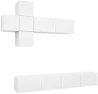 vidaXL TV-Schrank 7-tlg. TV-Schrank-Set Wei&szlig; Holzwerkstoff (1-St)