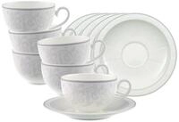 Villeroy & Boch Cappuccinotasse Gray Pearl Cappuccinotassen mit Untertassen 310...