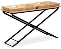 vidaXL Couchtisch Konsolentisch holz Massiv 130 x 40 x 80 cm (1-St)
