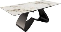 DELIFE Esstisch Edge, Keramik Calacatta Luxe Wei&szlig;-Gold-Grau 180-220x100...