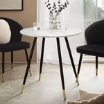 FINEBUY Esstisch FB60705 Esszimmertisch 75 cm Marmor Optik K&uuml;chentisch Rund Modern