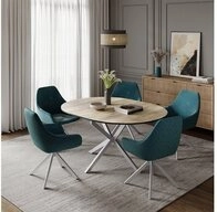 Vicco Esstisch Loyd, Eiche rustikal/Grau/Grau, 120 x 76.5 cm ausziehbar (1-St)