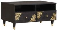 vidaXL Couchtisch Couchtisch Schwarz 80 x 54 x 40 cm Massivholz (1-St)