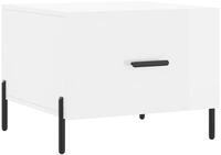 vidaXL Ablagetisch, Couchtisch Hochglanz-Wei&szlig; 50x50x40 cm Holzwerkstoff
