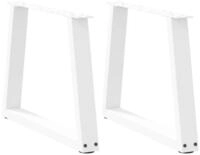 vidaXL Tischbein Couchtischbeine V-Form 2 St&uuml;ck Wei&szlig; 70x(42-43,3) cm Stahl