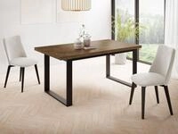 WFL GROUP Esstisch Valentino ausziehbar rechteckig loft mit schwarzen...