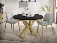 WFL GROUP Esstisch Clara Gold im Loft-Stil rund ausziehbar mit goldenen...