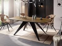 WFL GROUP Esstisch Foster ausziehbarer rechteckig loft mit schwarzen...