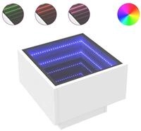 vidaXL Couchtisch 40 x 40 x 30 cm Beistelltisch mit LED Wei&szlig; 40x40x30 cm...