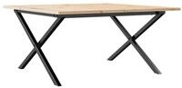 vidaXL Esstisch Couchtisch X-Gestell 90x90x45cm Massivholz Kiefer und Stahl...