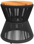 vidaXL Gartentisch Couchtisch mit Drahtgestell Schwarz &Oslash; 45x44 cm nholz (1-St)