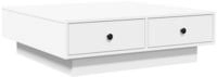 vidaXL Couchtisch 90 x 90 x 28 cm Couchtisch Wei&szlig; 90x90x28 cm Spanplatte