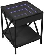 vidaXL Couchtisch Couchtisch mit Infinity-LED Schwarz 40x40x49 cm (1-St)