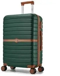 KONO Handgep&auml;ckkoffer Koffer Trolley ABS+PC Hartschalenkoffer braun|gr&uuml;n 66.5 cm