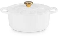 LE CREUSET Br&auml;ter Br&auml;ter Blume Signature rund wei&szlig; 26cm, Emailliertes Gusseisen