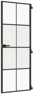 vidaXL Haust&uuml;r Innent&uuml;r Schlank Schwarz 76x201,5 cm Hartglas und Aluminium...