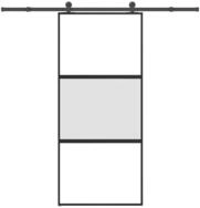 vidaXL Haust&uuml;r Schiebet&uuml;r mit Beschlag 90x205 cm Hartglas & Aluminium (1-St)