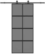 vidaXL Schiebet&uuml;r, Schiebet&uuml;r mit Beschlag Schwarz 90x205 cm Hartglas