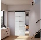 inova wohnen Glasschiebet&uuml;r Blockstreifen 90 x 203,5 cm, Komplett Set mit