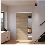 inova wohnen Schiebet&uuml;r Holz Wildeiche, Komplett Set mit Schienensystem beige...