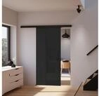 inova wohnen Glasschiebet&uuml;r Glas schwarz satiniert 90 x 203,5 cm (Komplett Set),