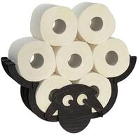 DanDiBo Toilettenpapierhalter Schaf Wand Schwarz Holz Toilettenrollenhalter WC
