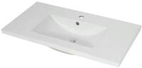 MCW Waschbecken MCW-D16-W (1-St), Mit Hahnloch und &Uuml;berlauf, &Uuml;berlaufring
