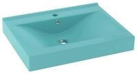 vidaXL Waschbecken, Luxus-Waschbecken mit Hahnloch Matt-Hellgr&uuml;n 60x46 cm...