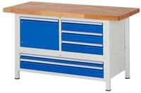 RAU Werkbank Werkbank 1500x700x840-1040mm 5xSchublade-TA 1xT&uuml;r...