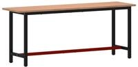 vidaXL Werkbank Werkbank 200x55x81,5 cm Massivholz Buche und Metall, (1-tlg)