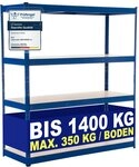 CLP Mehrzweckregal Lagerregal, 1er, 4 B&ouml;den, Tragkraft 350 kg je Boden