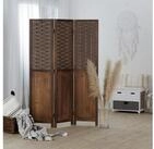 Homestyle4u Paravent Raumteiler Indoor Holz Trennwand Sichtschutz Rattan Optik