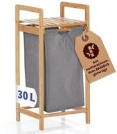 Lumaland Ausziehw&auml;schekorb LL W&auml;schekorb Bambus 1 Sack 33 x 33 x 73 cm, mit