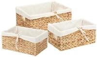 vidaXL Aufbewahrungsbox Aufbewahrungsk&ouml;rbe 3 pcs Natur Wasserhyazinthe (3 St)