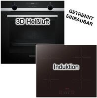 SIEMENS Backofen-Set Einbaubackofen 3D Hei&szlig;luft Hydrolyse + PKM Induktionskochfeld